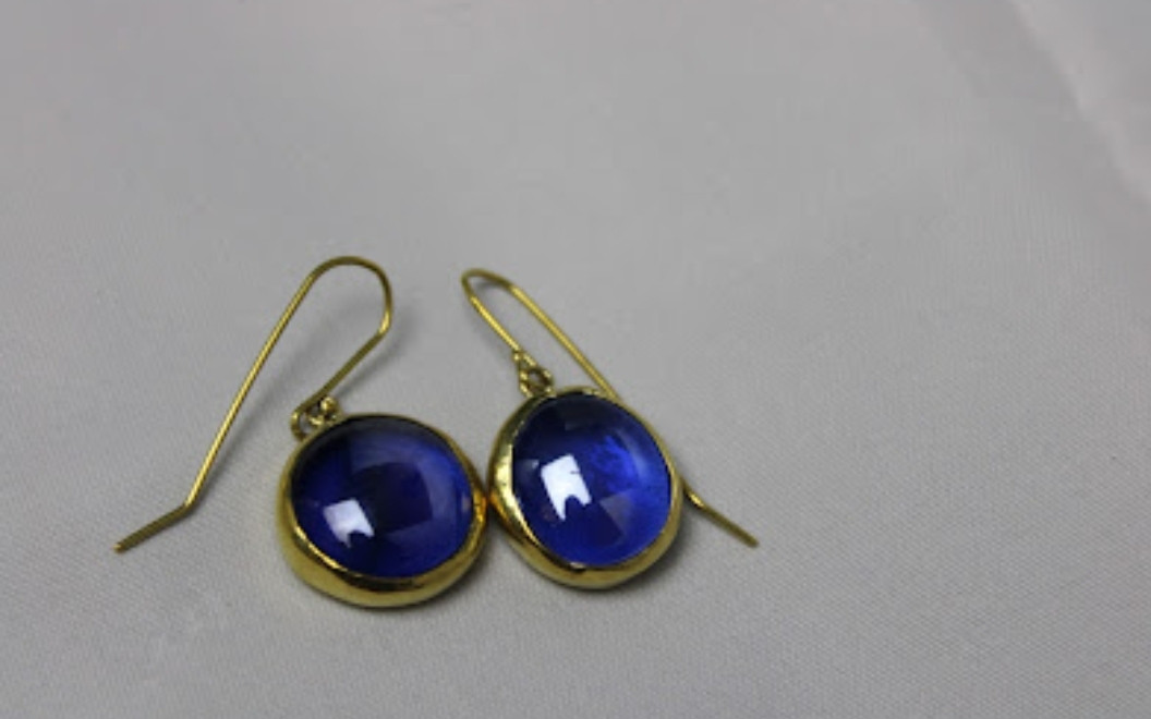 Glass Glossy Blue Earrings