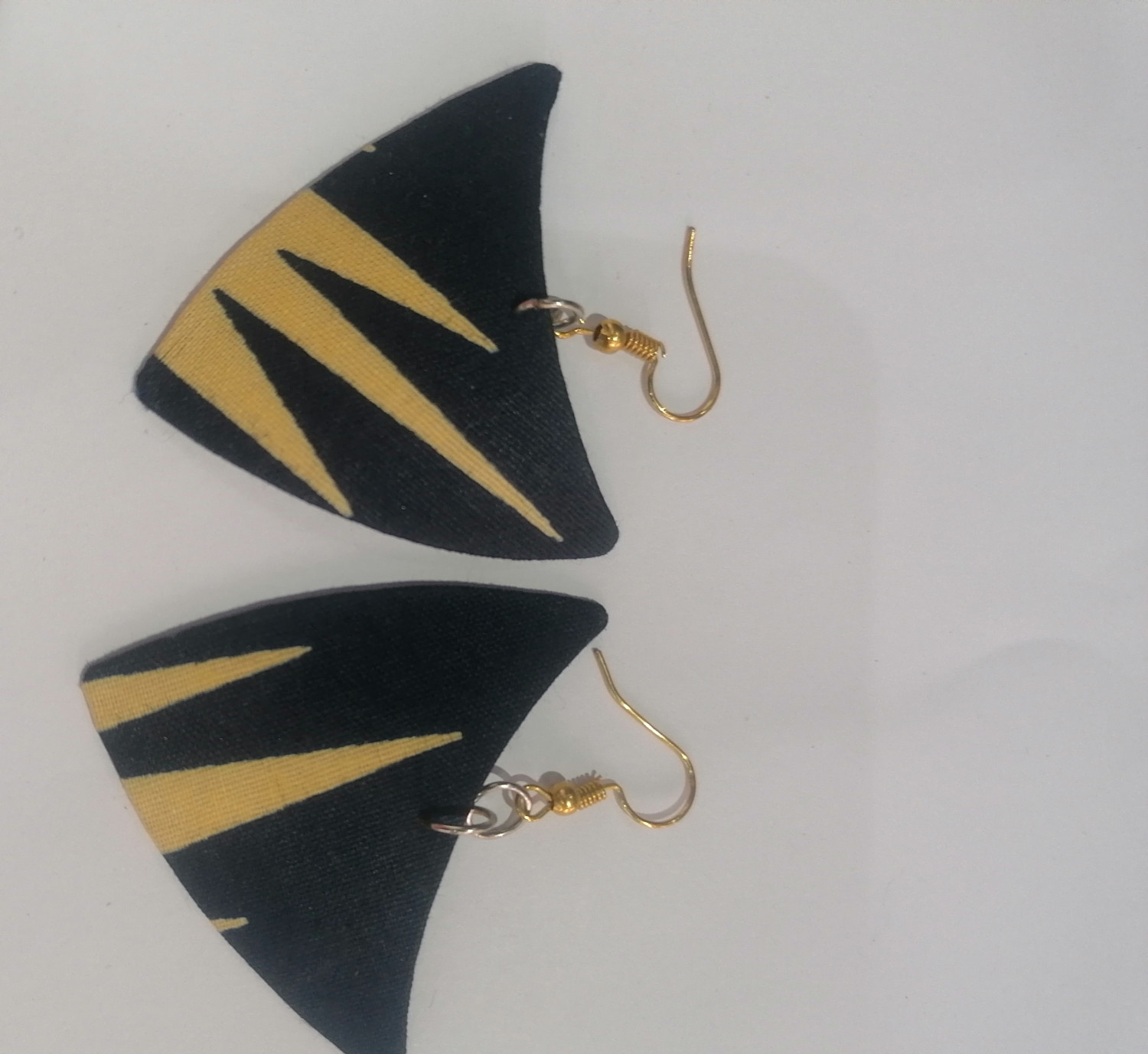 Blue And Cream Ankara Earrings