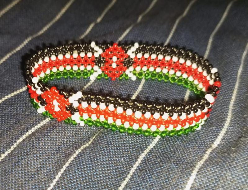 Kenyan Flag Beaded Bracelet