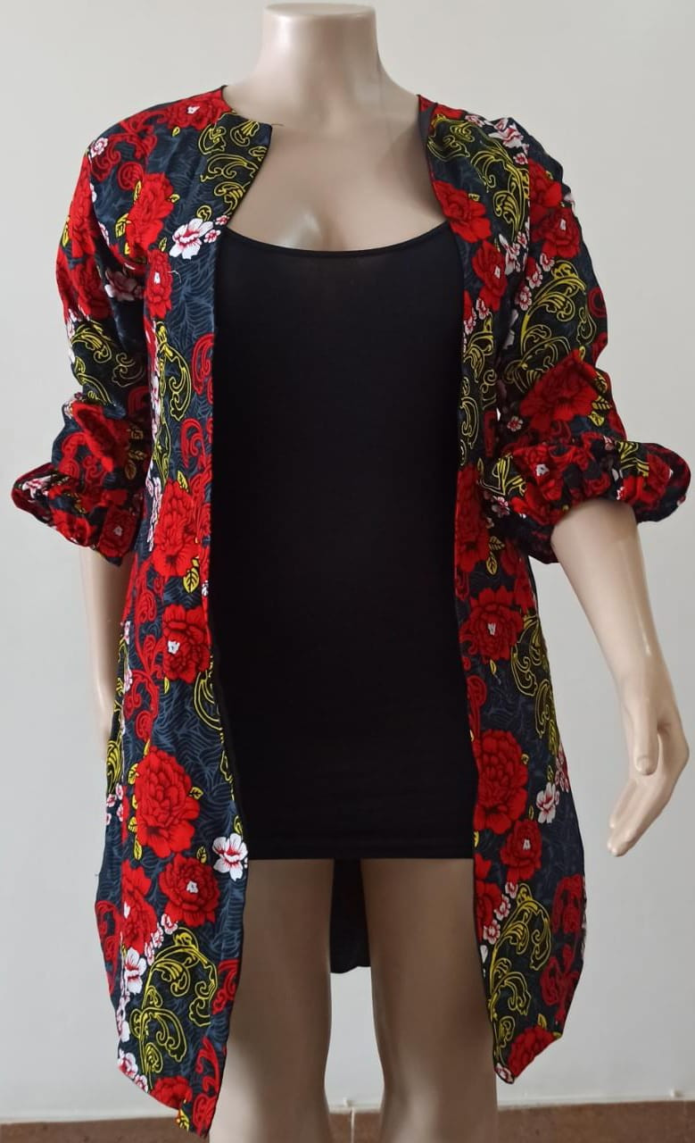 African Flower Print Ankara Kimono Jacket