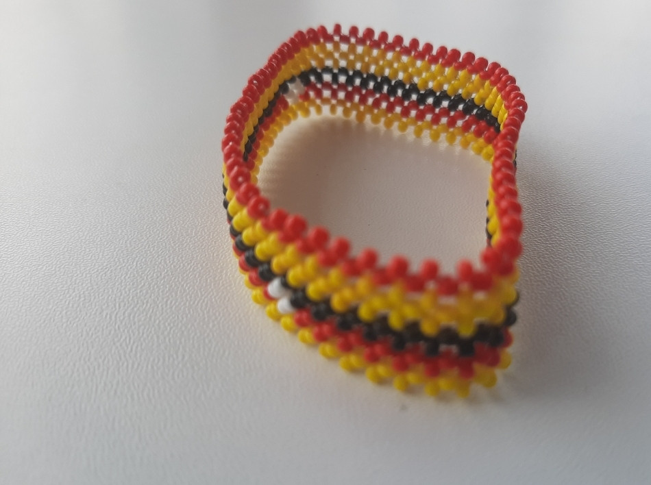 Ugandan Flag Beaded Bracelet