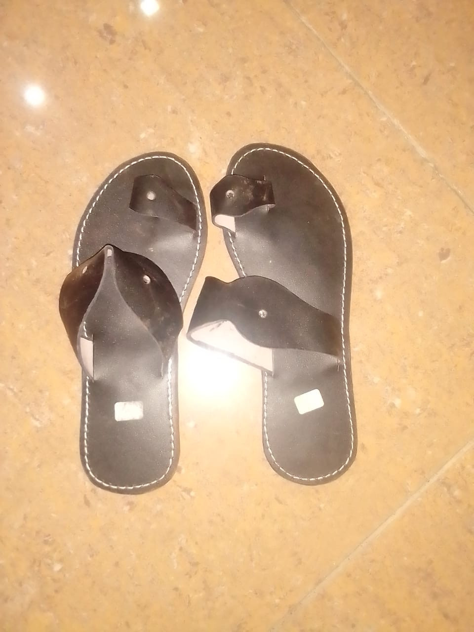 Ladies Casual Black Leather Sandals