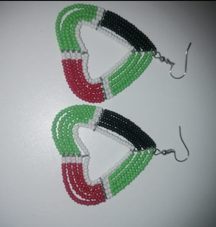 Love Beaded Kenyan Colored Earrings