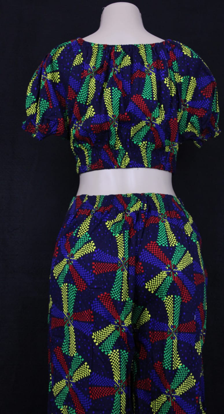 Kitenge Palazzo Pants With Crop Top