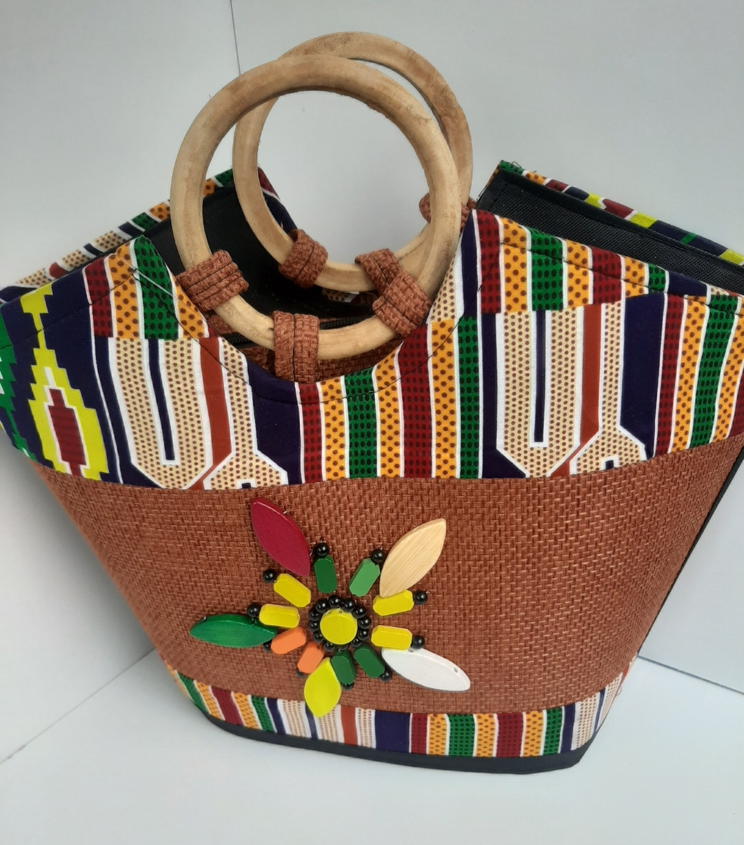 Colourful African Beaded Basket
