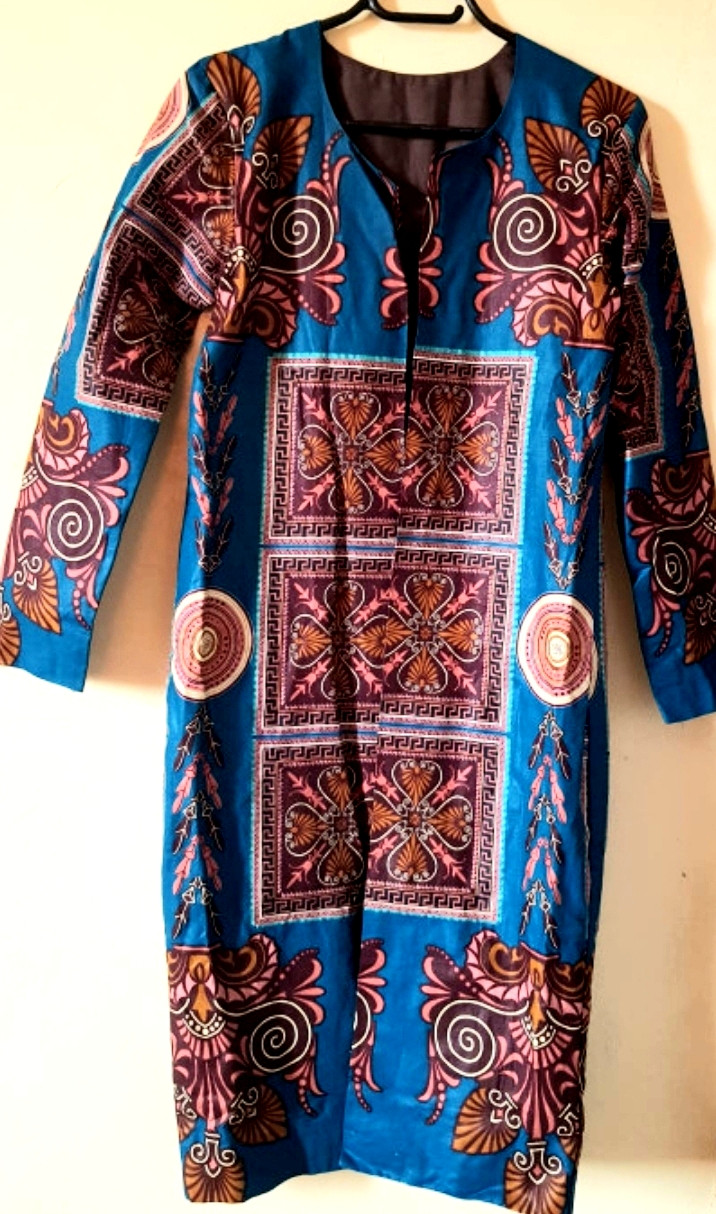 Ankara Blue Cover Coat