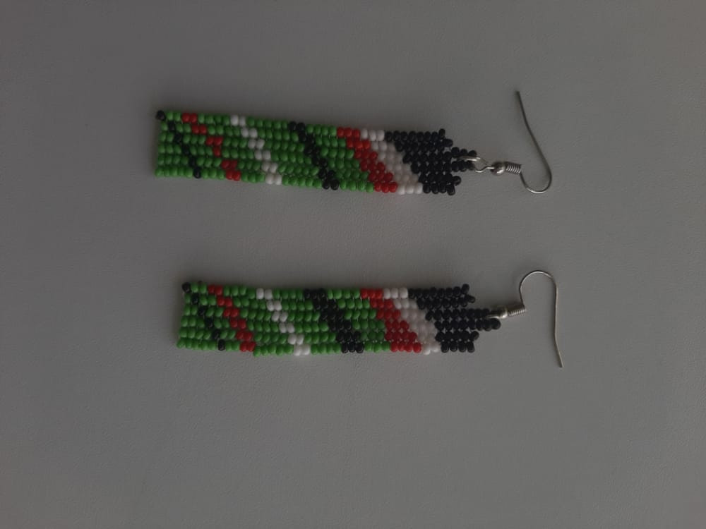 Kenyan Flag Colour Bead Earrings