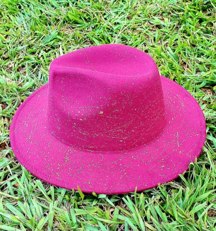 Maroon Splash Paint Fedora Hat