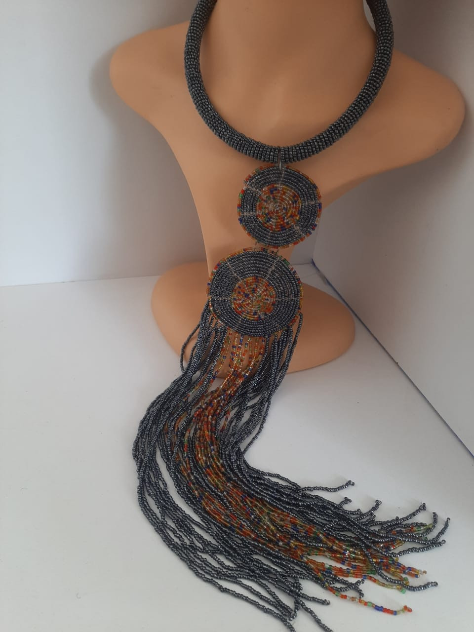 Maasai Long Round  Beaded Necklace