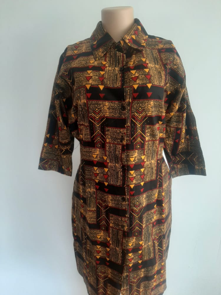Kente Shirt Dress Top