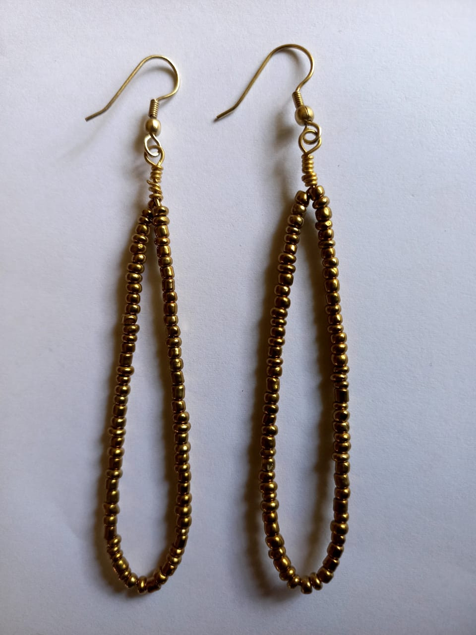 Gold Color Beaded Earrings