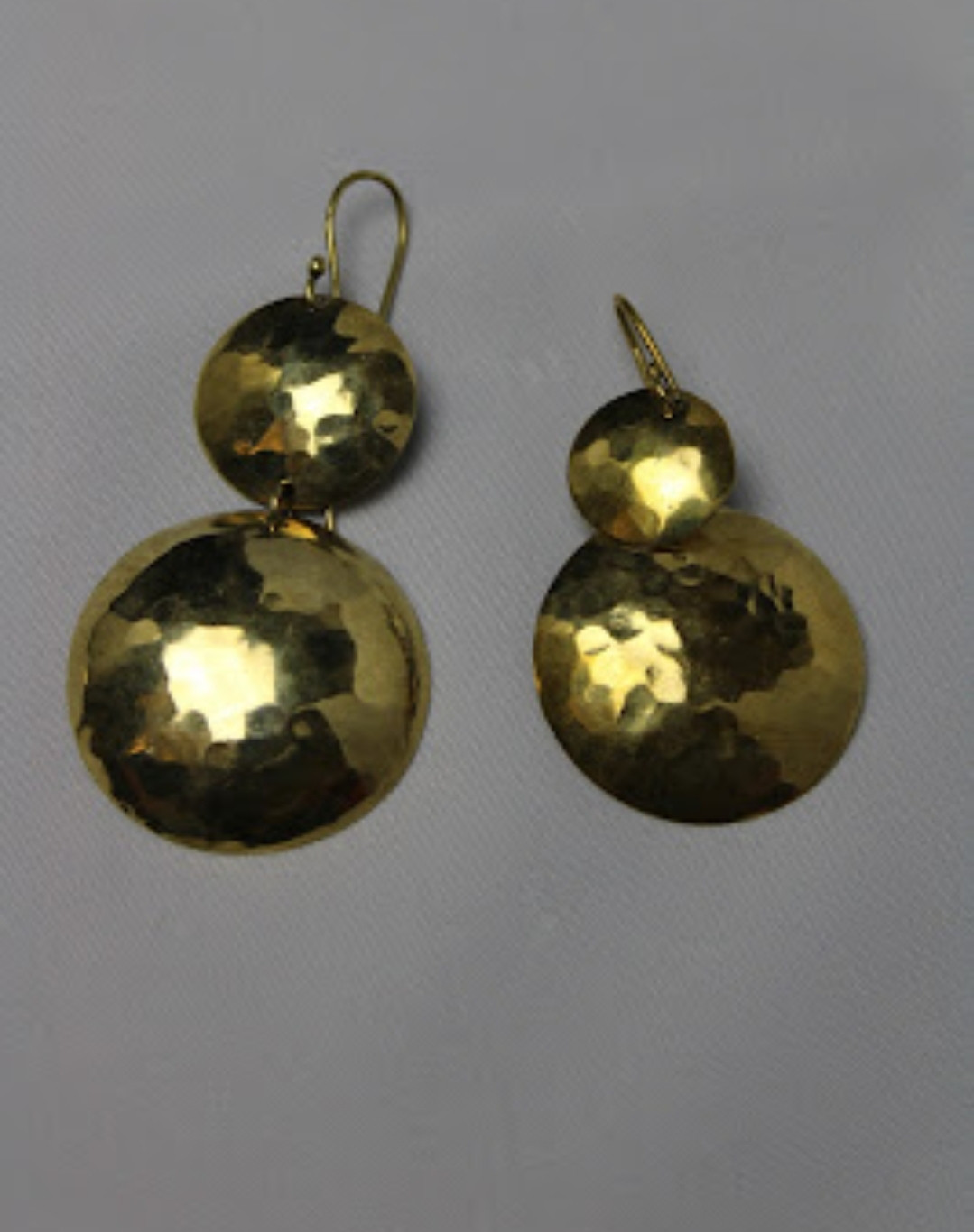 Double Rounded Brass Earrings