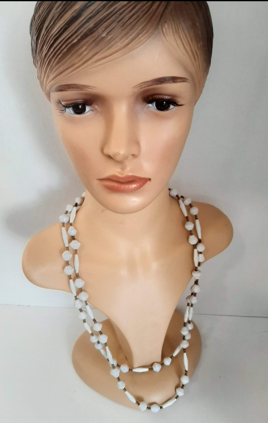 White Long Paper Necklace