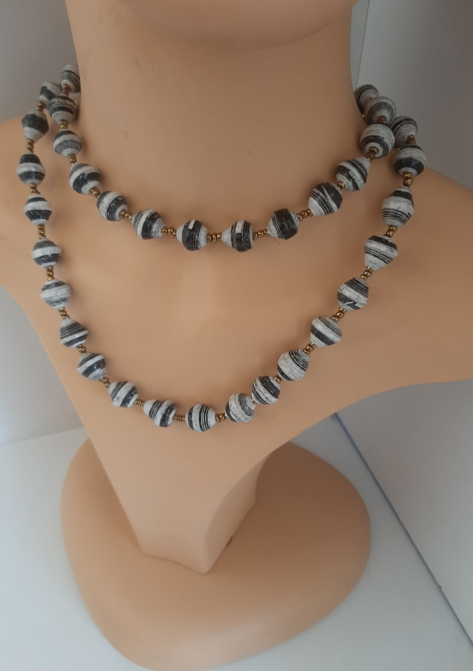Black & White Long Paper Necklace