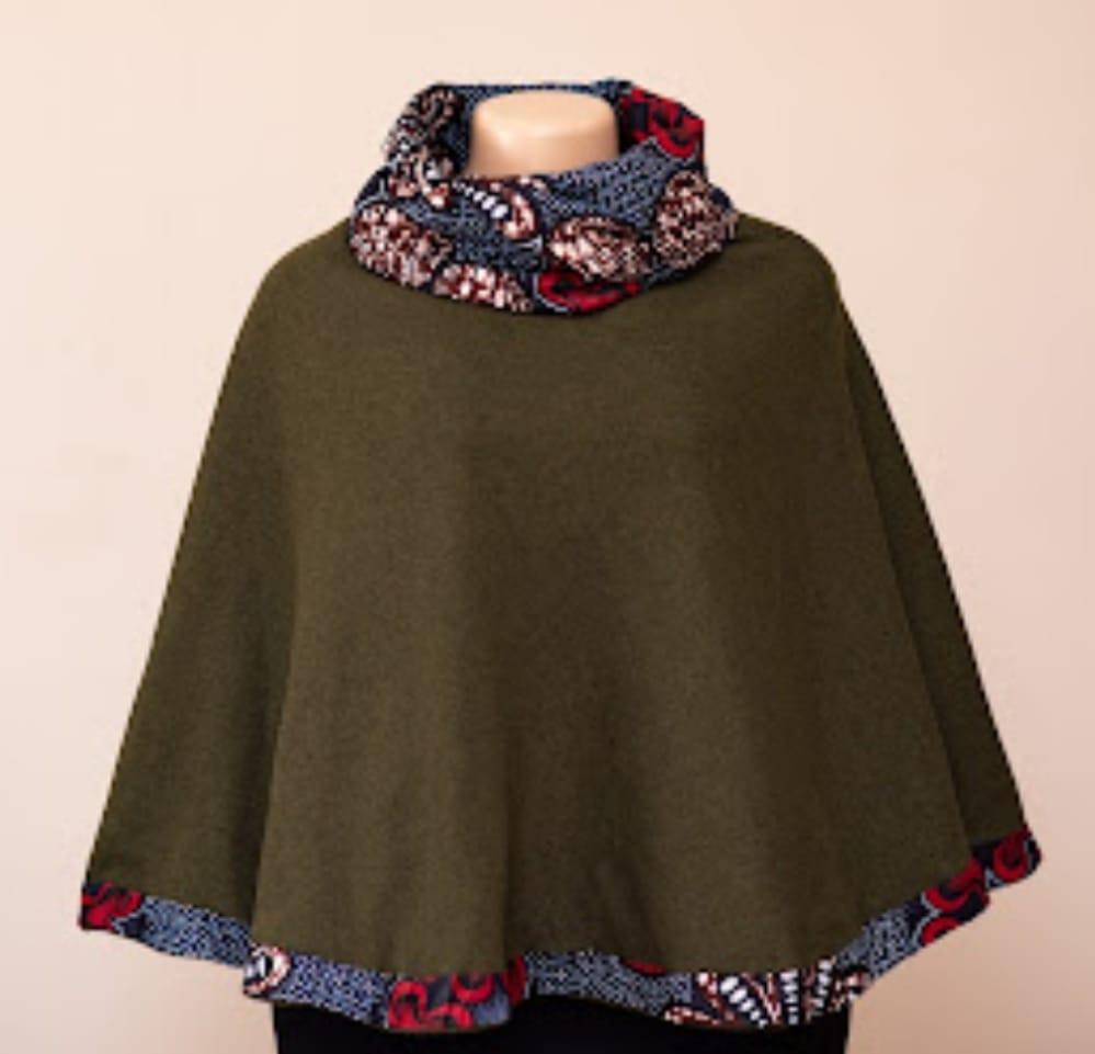 Green Stylish Snood Poncho