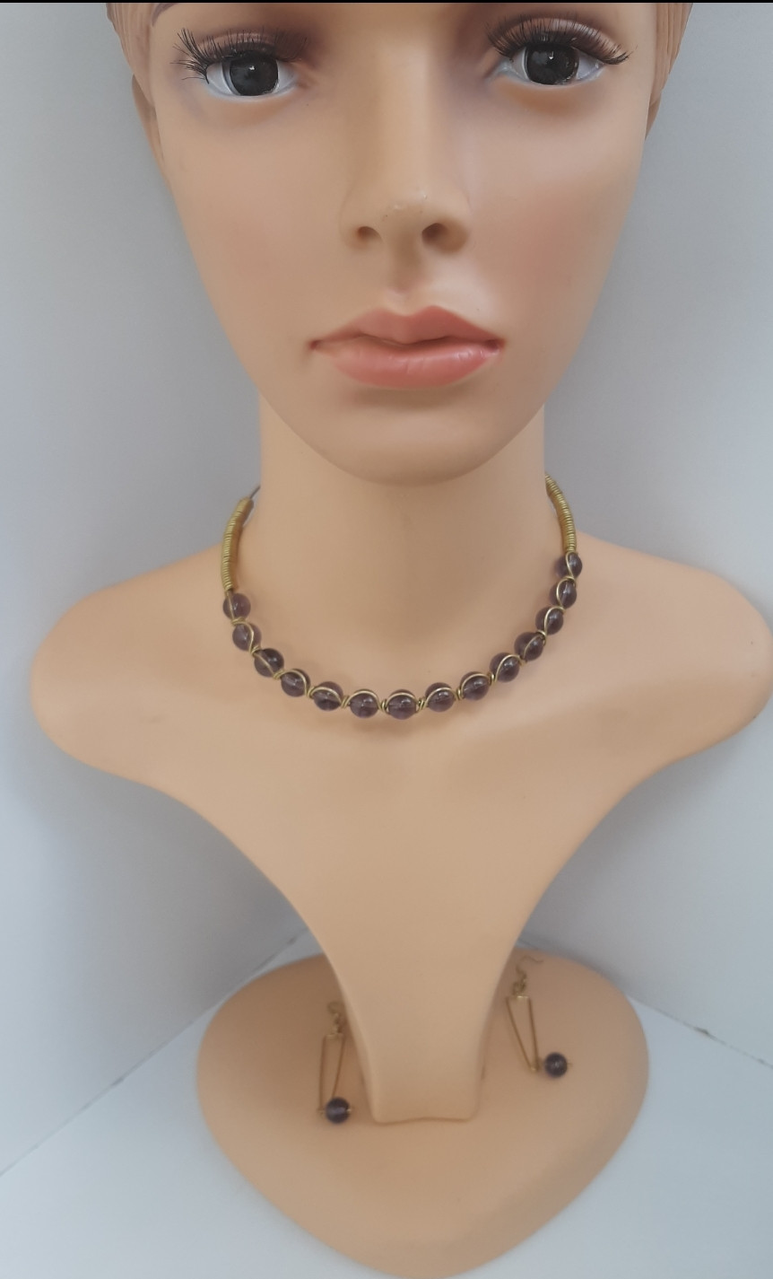 Egyptian Purple Glass Bead Set