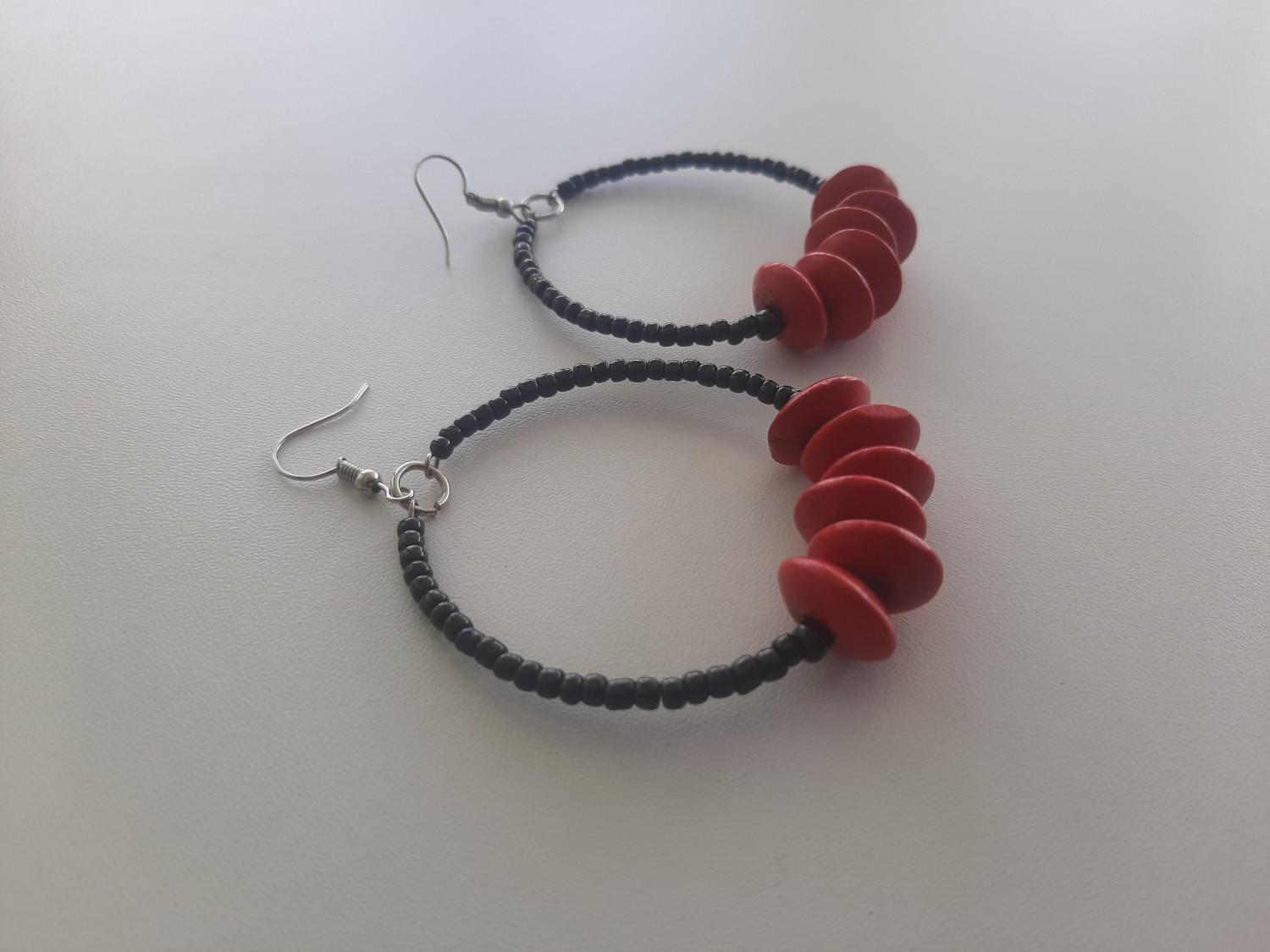 Red Style Round Earrings