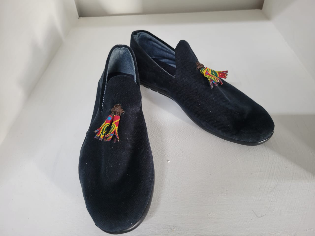 Ankara Patched shoes with a touch of Grey