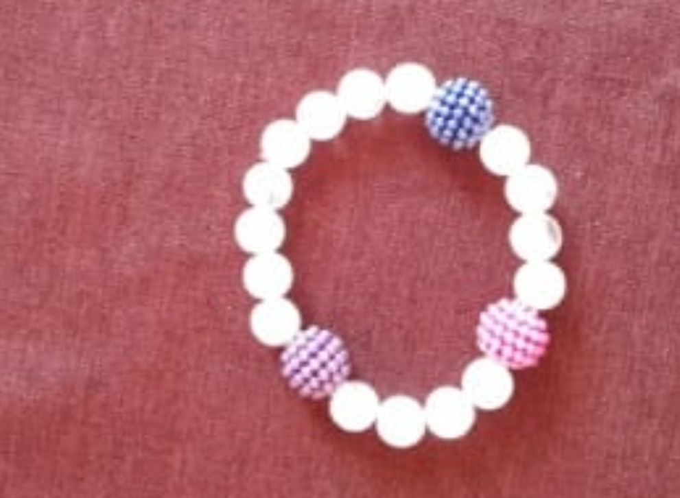 White StrawBerry Wrist Band