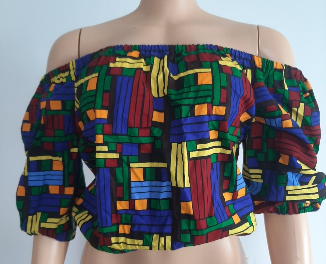 Off Shoulder Ankara Top