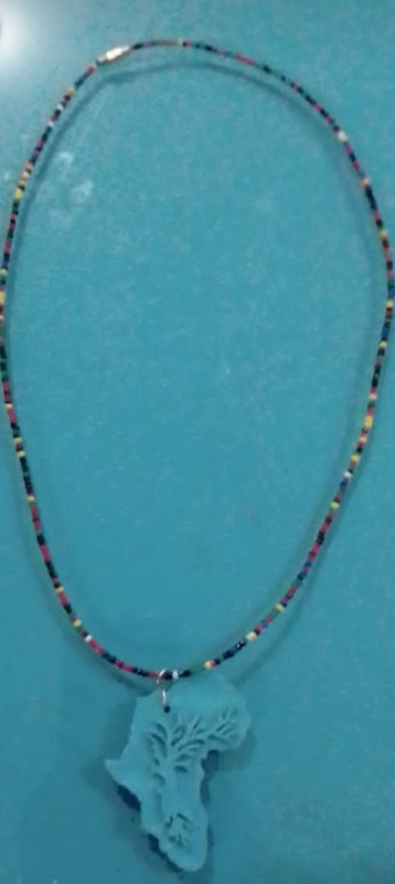 Green African Shaped Necklace