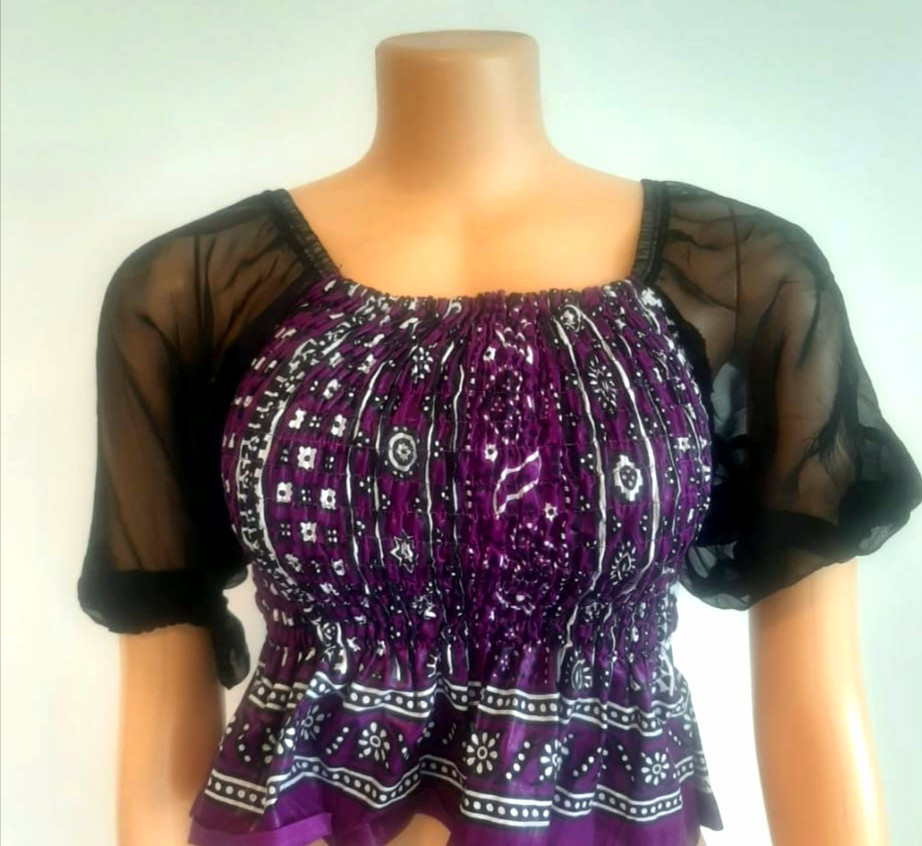 Kishutu Off Shoulder Top With Chiffon Sleeves