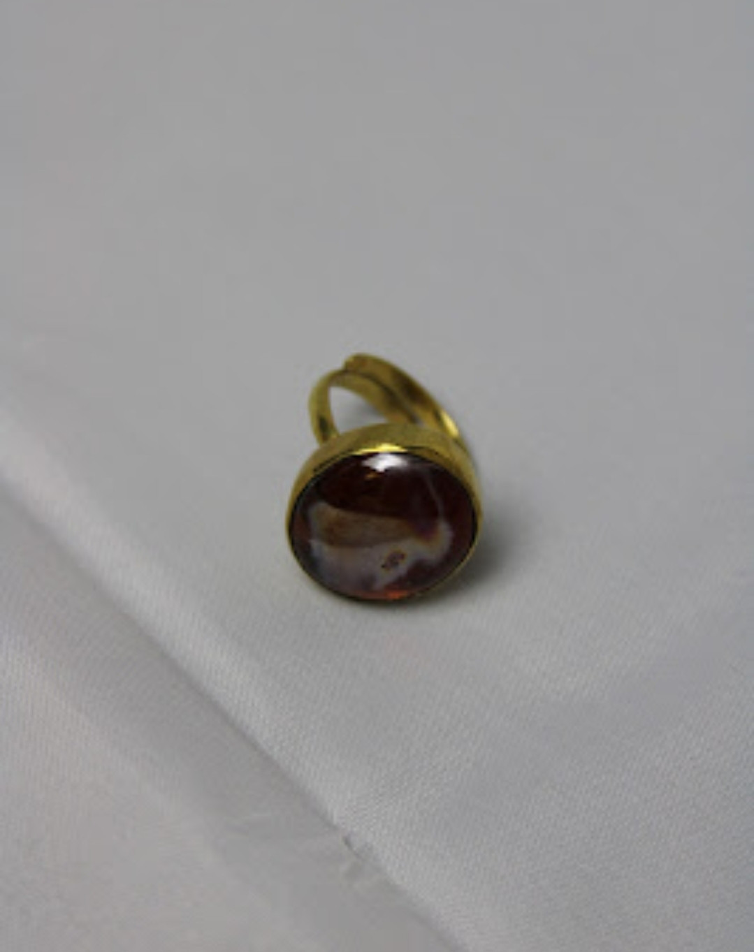 Glass Glossy Brown Ring