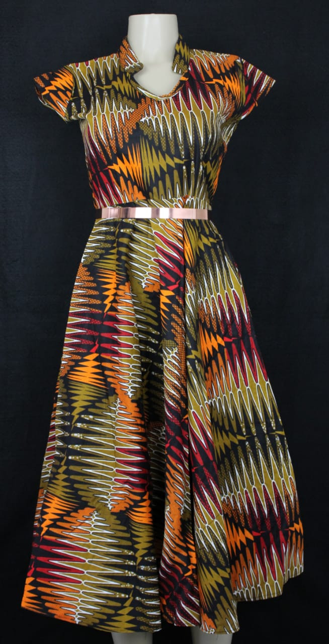 Short Sleeve Ankara Dress