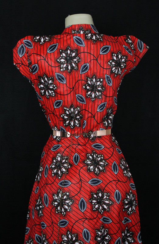 Short sleeve Floral Kitenge Dress