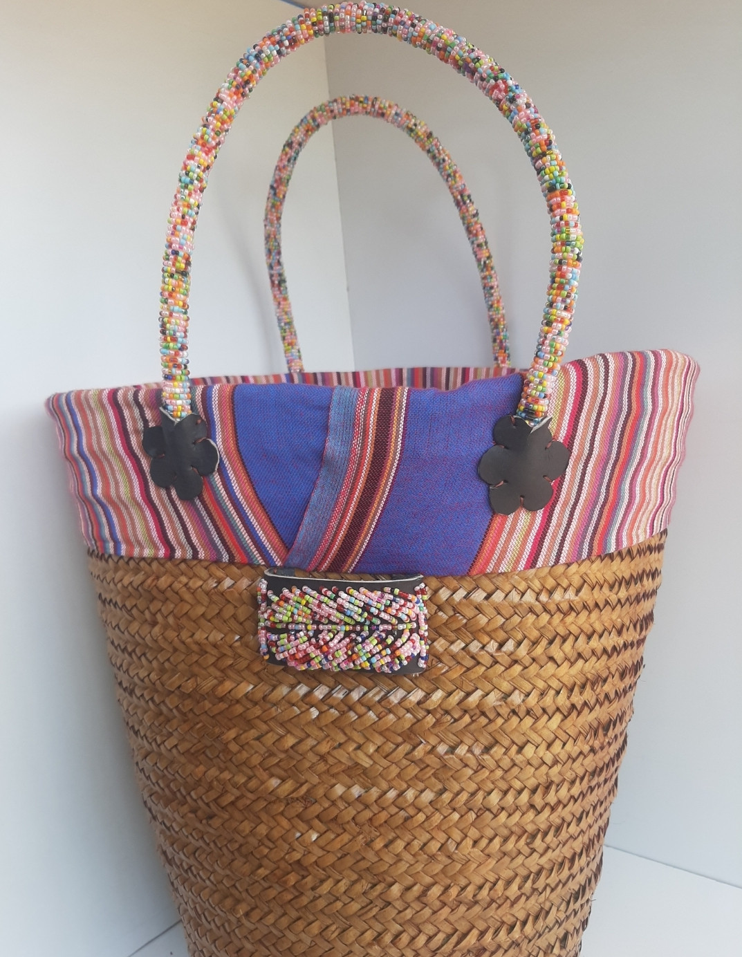 Pink Lesso Beaded Shopping Bag