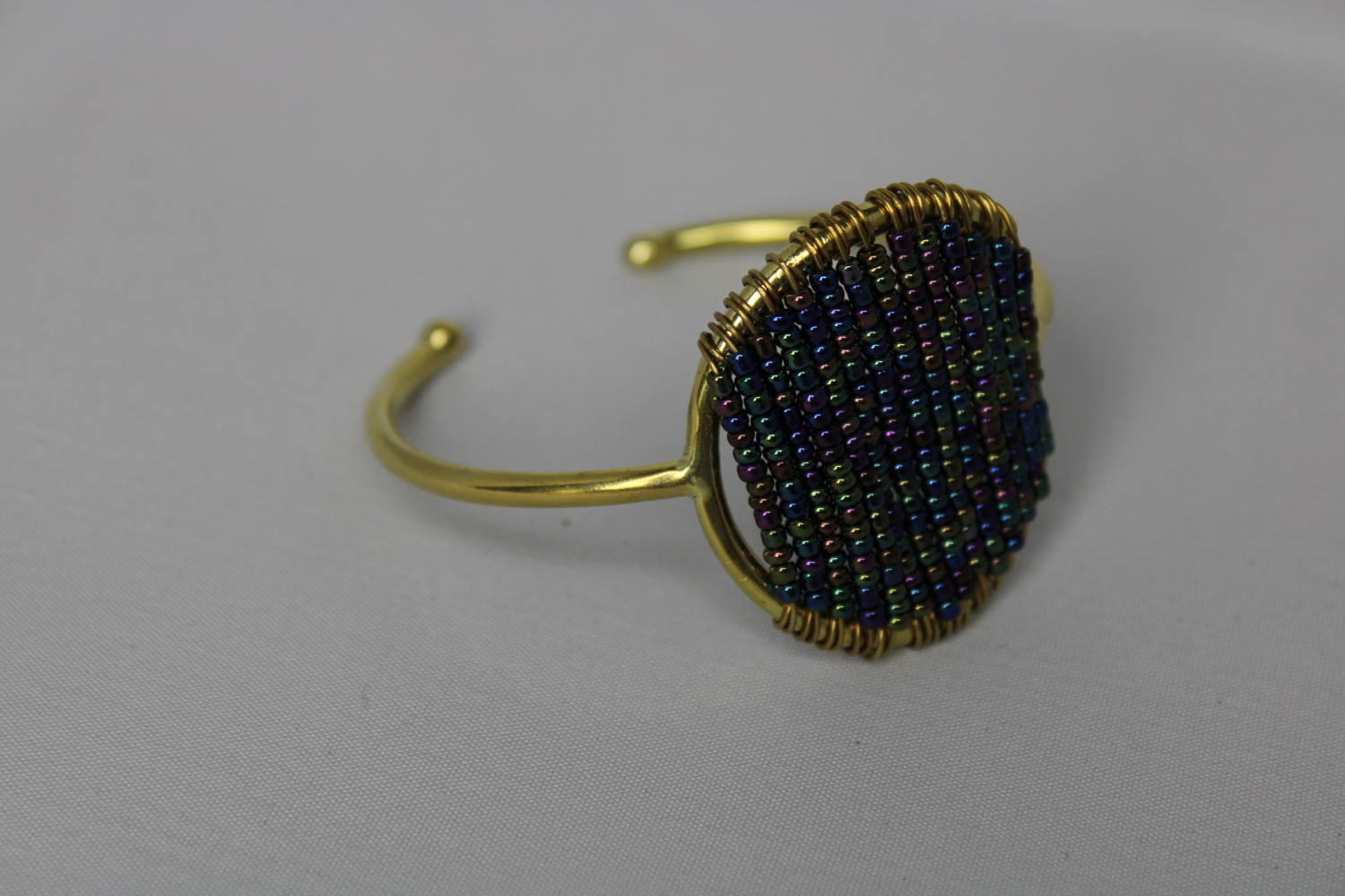 Beaded Brass Bracelet