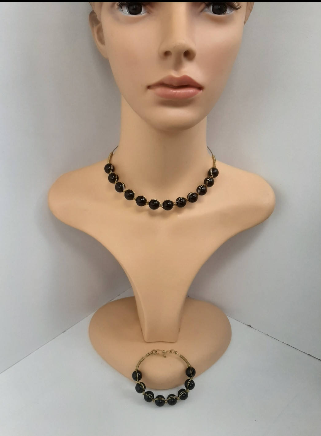 Egyptian Black Glass Bead Set