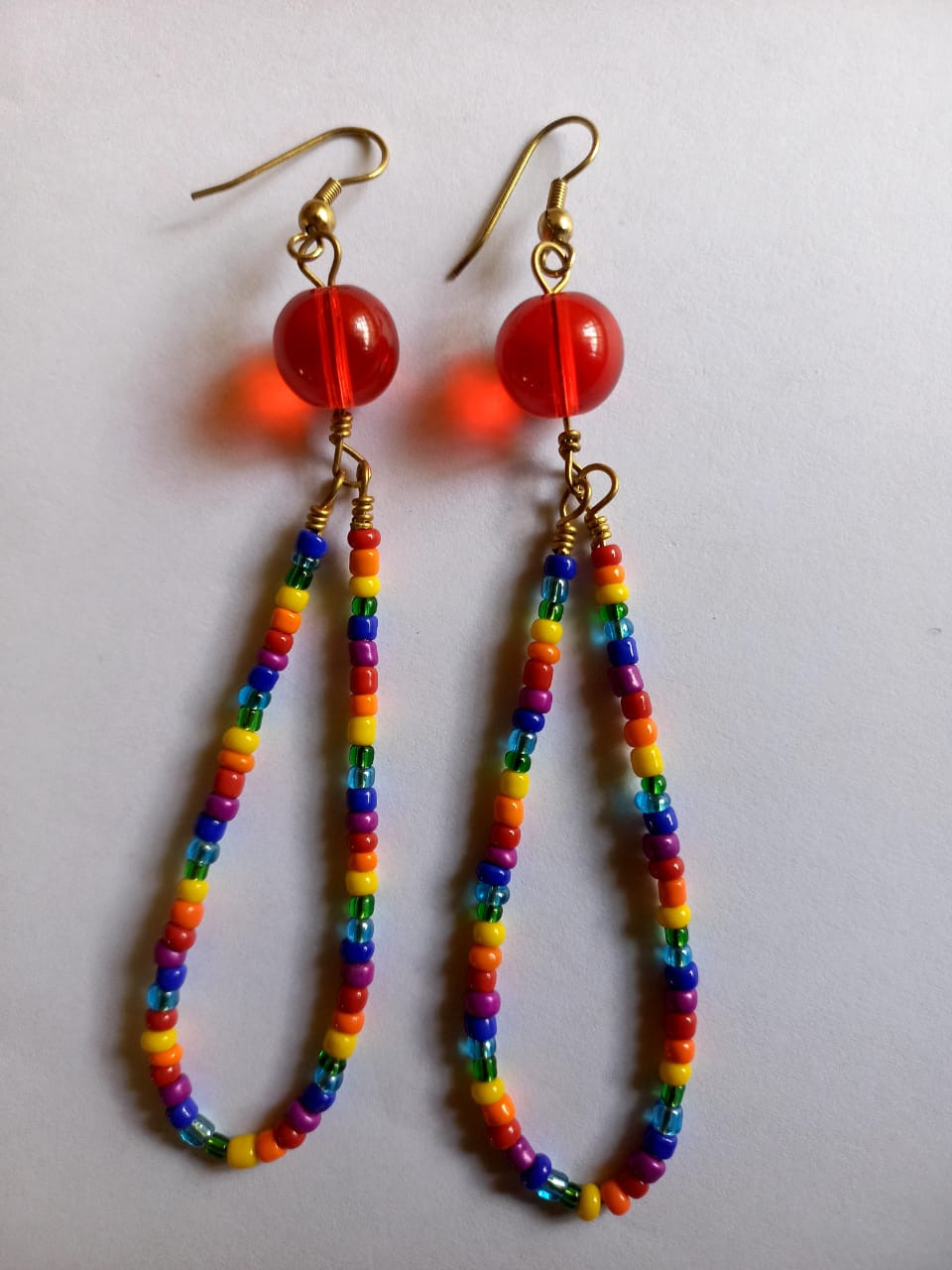 Rainbow Color Beaded Earrings