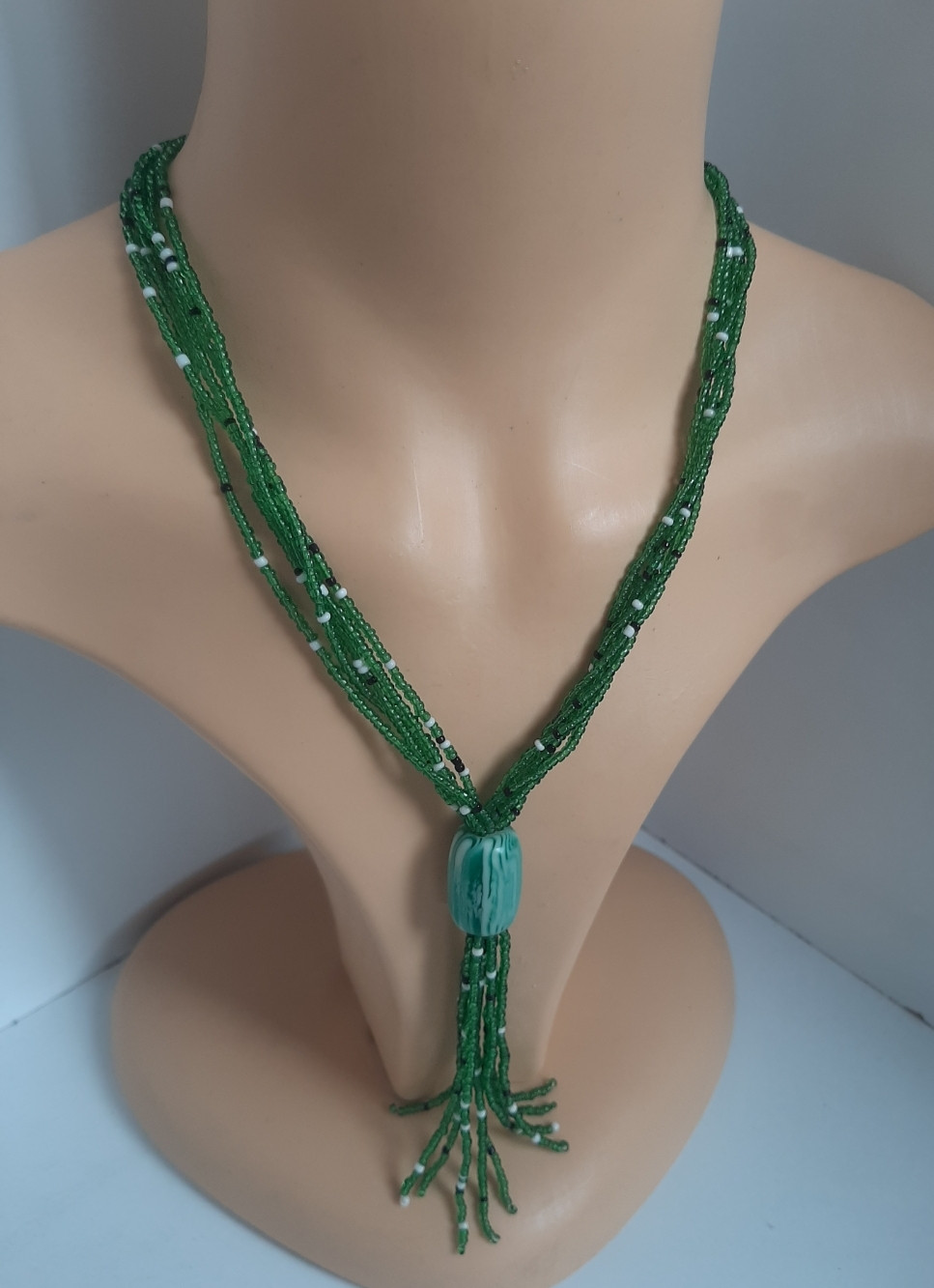 Green Pearl Chunky Beaded Necklace