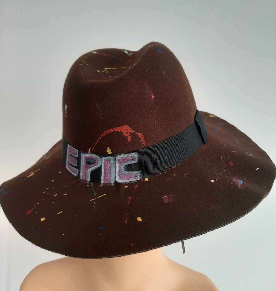 Brown Epic Printed Color Fedora
