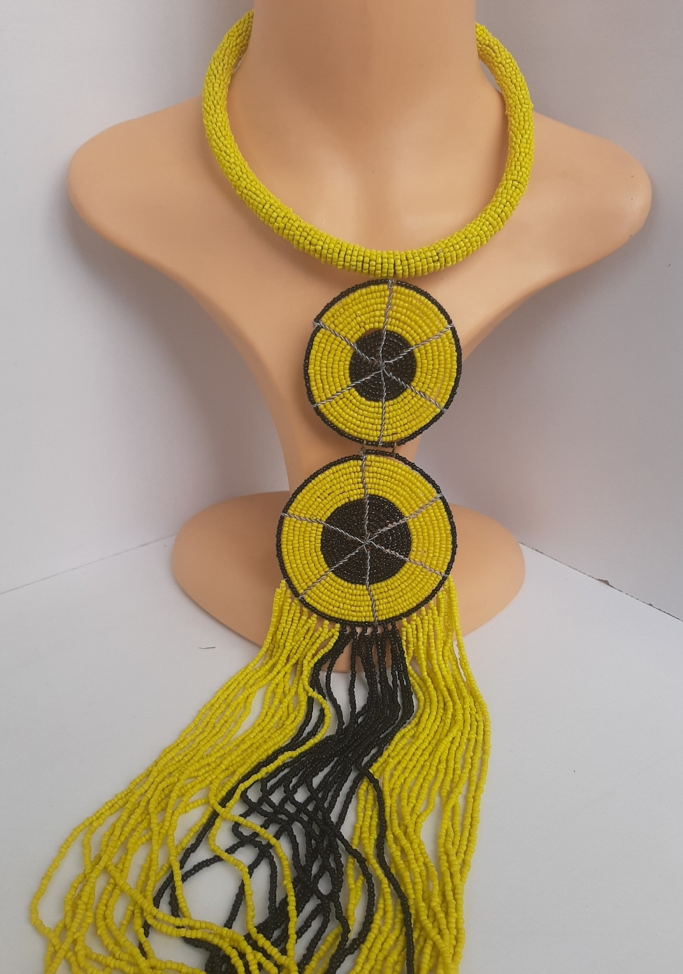 Yellow Long Double Rounded Necklace