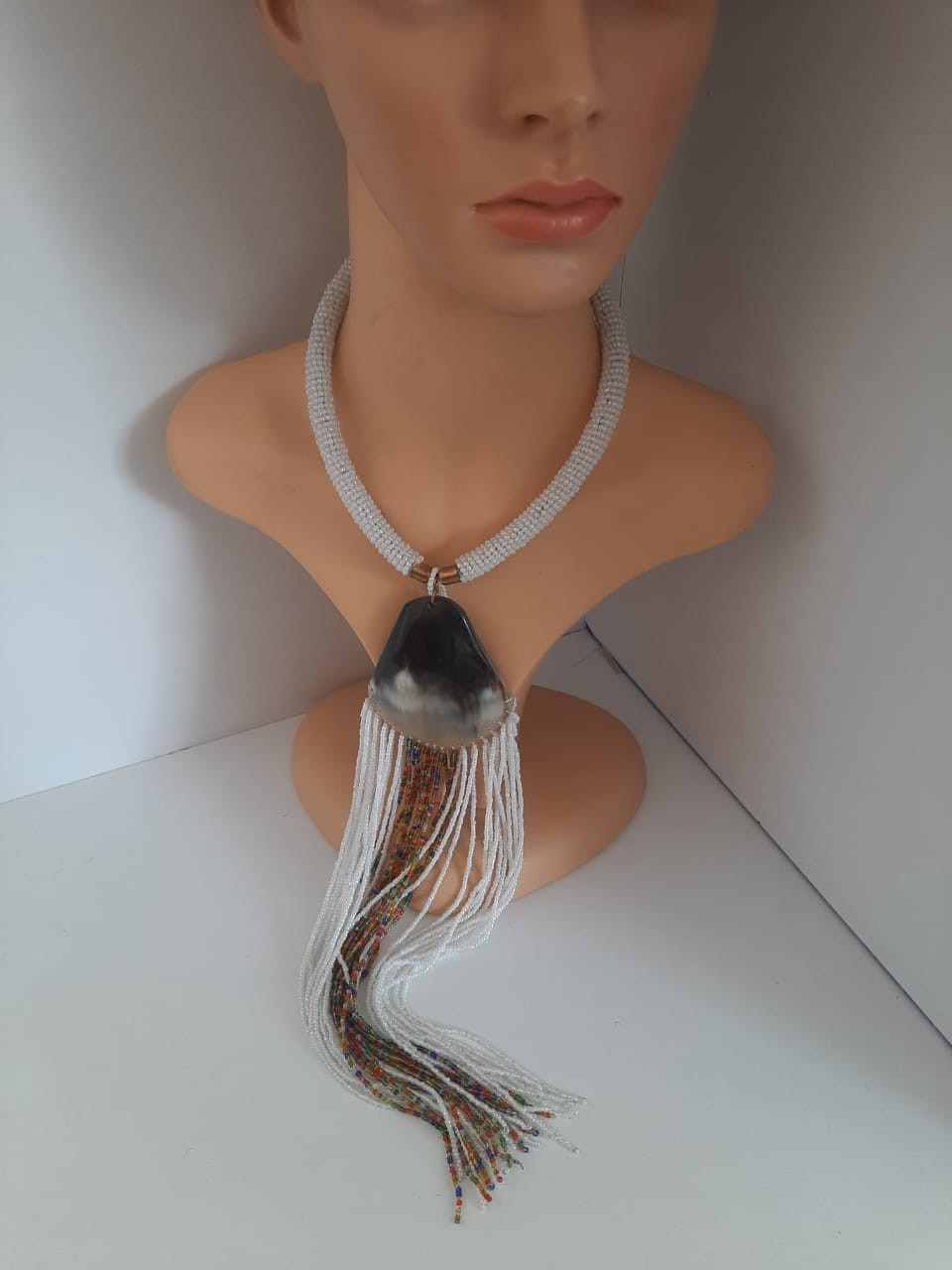 Maasai White Heart Pearl Necklace