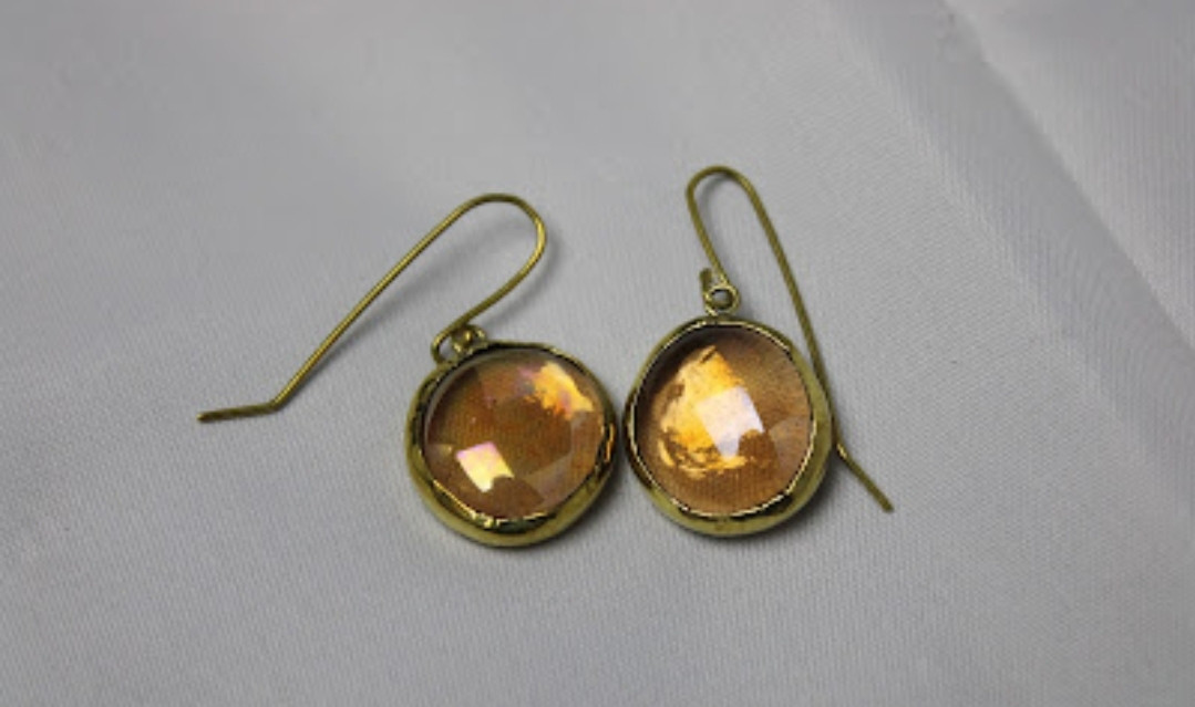 Glass Glossy Pink Earrings