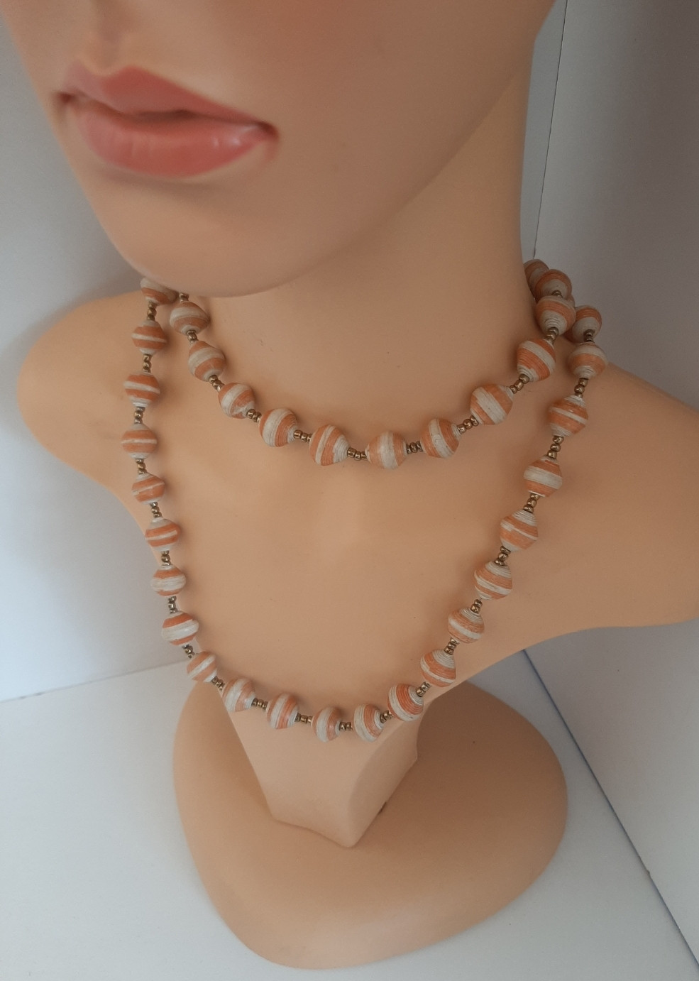 Brown Long Paper Necklace